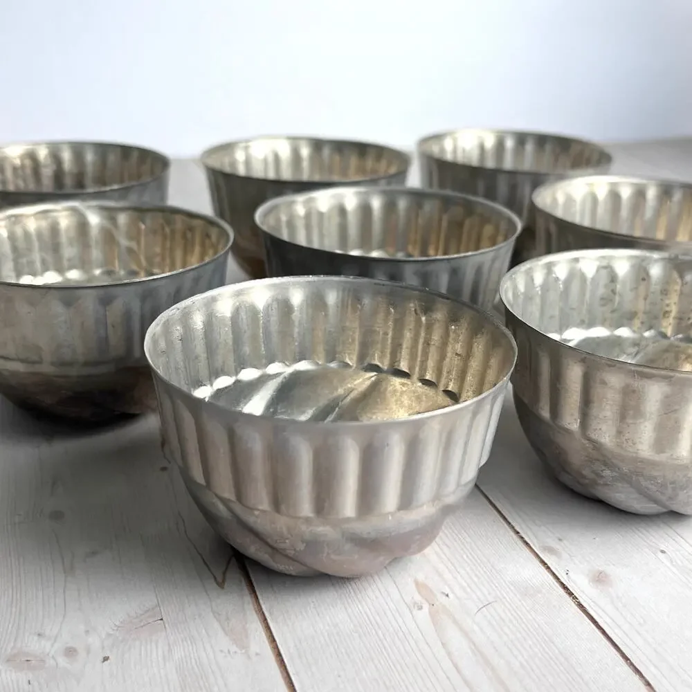 Lot of 20 Vintage Aluminum Individual Baking Gelatin Molds Grandma Cottage Farm